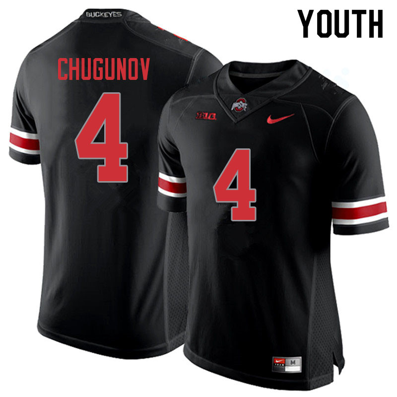 Ohio State Buckeyes Chris Chugunov Youth #4 Blackout Authentic Stitched College Football Jersey